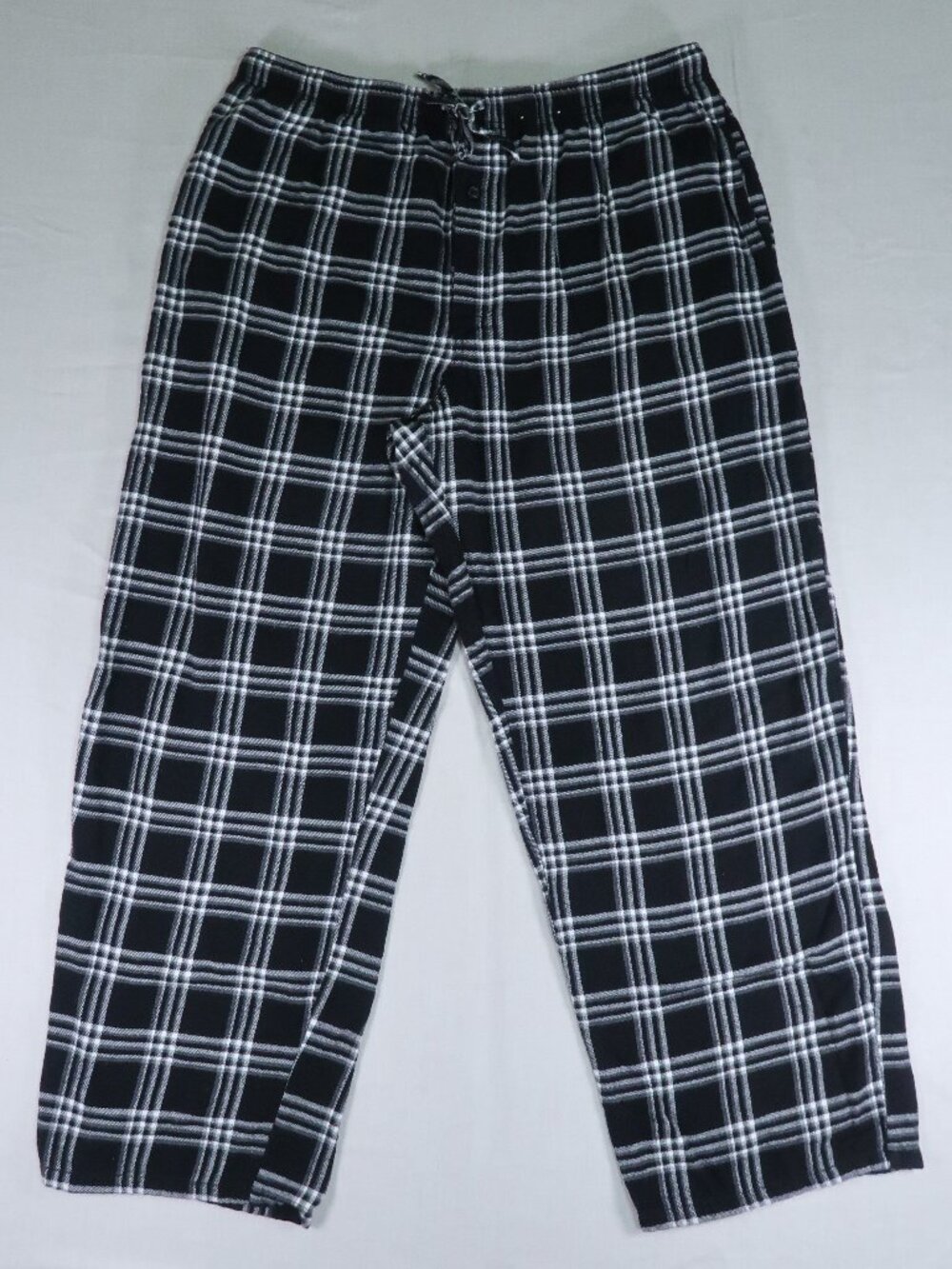 St. John’s Bay Black White Plaid Pajama Pants XL Flannel Lounge Grunge